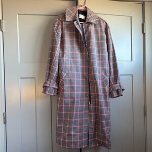 We-ar4 Trench Coat in Pink and Gray plaid trench coat